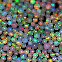 4mm 5mm 6mm Feu Naturel Opale Éthiopienne Gemme Lisse Lâche Boules Rondes Sphères Welo Opale Forme Ronde Perles Prix de Gros
