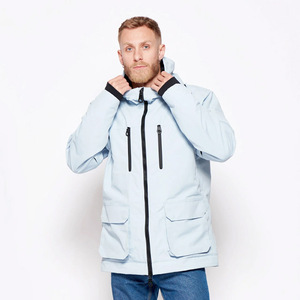 Chaqueta de esquí con capucha impermeable personalizada para hombre, ropa deportiva transpirable a prueba de viento cálida, abrigos de invierno con cierre de cremallera de talla grande - Product Image 2
