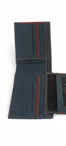 Tarjetero de piel auténtica personalizado al por mayor, cartera suave de alta calidad para hombre con pespuntes y detalles de costura - Product Image 3