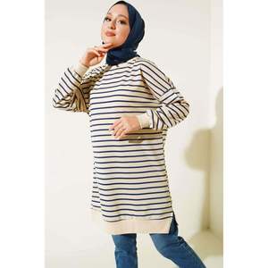 Túnica delgada de rayas horizontales Azul Marino - Product Image 1