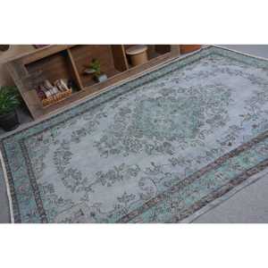 พรมตุรกี ขนาด 6x8.6 ฟุต ลายพรางสีน้ำเงิน ทำจากขนสัตว์ - Product Image 3