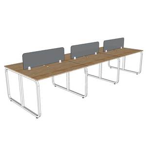 Contemporary 6-Person Minimalist Cluster <b>Workstation</b> HBMN033 Office Desks with Modern Metal Legs and Melamine Style - Product Image 3