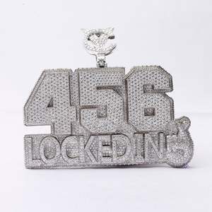 Pendentif Ritzin pour homme personnalisé en argent sterling 925 avec diamant rond brillant cultivé en laboratoire, style hip-hop, accessoire - Product Image 3