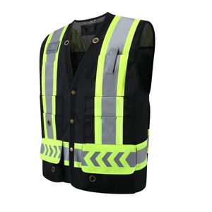 เสื้อกั๊กทำงาน Hi VIS เสื้อกั๊กสะท้อนแสงแถบสะท้อนแสงปรับแต่งโลโก้ก่อสร้างที่มองเห็นได้ชัดเจน - Product Image 6