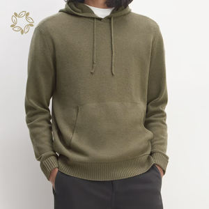 Sweat à capuche d'hiver pour homme mérinos avec tissu polaire à capuche à séchage rapide et respirant en tricot de couleur unie - Product Image 2