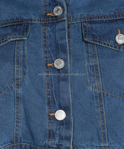 New Trend Button Down Women's Jeans Jacket, Long Sleeve Casual Crop Top Denim Jackets for Women Leather Wholesale <b>and</b> Customized - Product Image 6