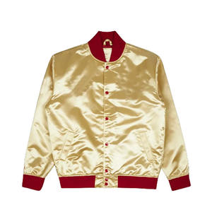 2024 nouveau design mode broderie patchwork Double face hommes grande taille Bomber veste Satin Varsity vestes pour hommes - Product Image 1