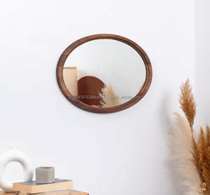 Premium Handmade Art Deco Wood Asymmetrical <b>Compact</b> Wall <b>Mirror</b> Eco-Friendly Lightweight 4mm Thick Home Use KALATRI - Product Image 1