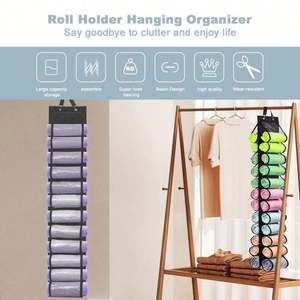 24 Roll <b>Yoga</b> Legging Storage Organizer Hanging Storage Bag Clothes <b>T</b>-<b>Shirt</b> Towel Underwear Closets Roll Holder - Product Image 4