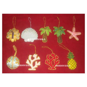 Adornos de múltiples formas para decoración hechos a mano con cuentas hermosas y bordado Zari trabajo artesanía artículo para venta de bajo costo - Product Image 1