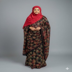 Tissu de Robe en Soie Jacquard Tissée 100% Soie de Qualité Supérieure, Luxueux, à Motifs Floraux et Pierres Perlées, Idéal pour Filles et Festivals - Product Image 1