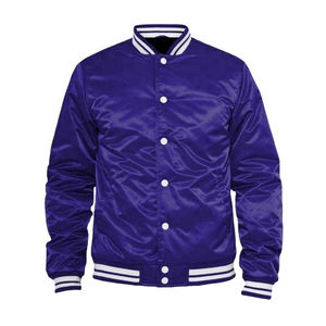 Satin Varsity <b>Jacket</b> Men Custom Embroidered Team <b>Baseball</b> <b>Bomber</b> <b>Jacket</b> Manufacturer - Product Image 1
