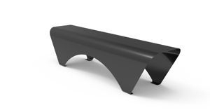 Banc en métal courbé moderne noir mat - Sièges minimalistes pour l'extérieur et l'intérieur en acier inoxydable / aluminium personnalisable - Product Image 2