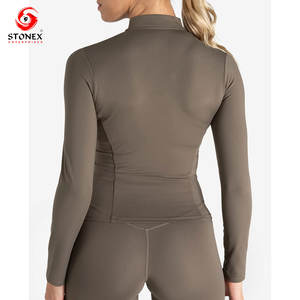 Conjunto de Yoga de Alta Calidad para Mujer, Transpirable, con Cierre, Deportivo, de Dos Piezas, de Longitud Completa, de Alta Elasticidad - Product Image 3