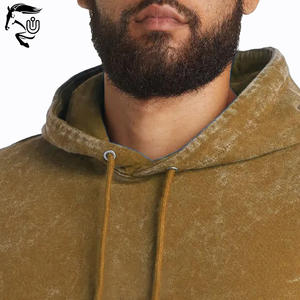 2025 Nuevo Jersey de algodón de lana francesa de peso pesado para hombres ropa de invierno informal con capucha con lavado ácido patrón sólido suministro ODM - Product Image 5