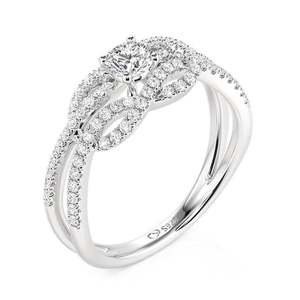 Anillo de Promesa Jeulia Classic Knot, Diamante de Corte Redondo, Chapado en Rodio, Plata de Ley de 8 mm - Product Image 3