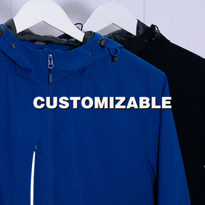 Sweat à capuche coupe-vent 100% coton pour hommes, respirant et à séchage rapide, avec col montant, imperméable et surdimensionné, fermeture éclair complète - Product Image 5