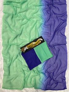 เสื้อส่าหรีแบบผูกแน่นสำหรับผู้หญิงและเด็กผู้หญิงพิมพ์ลายจอเจียเจ็ตสังเคราะห์สไตล์บอลลีวูดสำหรับนักออกแบบที่กำลังมาแรง - Product Image 3