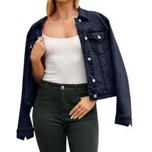 Chaqueta vaquera estilo Street Wear, cómoda y sostenible, precios completos para mujer, lavable con logotipo frontal, chaqueta vaquera para mujer - Product Image 3