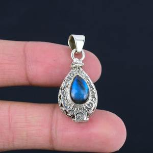 Spinner Labradorite Gemstone Pendentif En Argent Sterling 925 Conception Simple Cadeau De Mariage Parfait pour l'amour Avec 925 Timbre Bijoux - Product Image 2