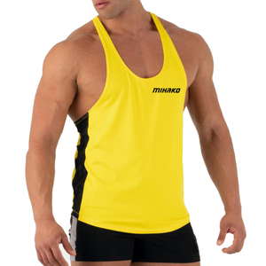 เสื้อกล้ามผ้าโพลีเอสเตอร์ถักสำหรับผู้ชายเสื้อกล้ามออกกำลังกายกล้ามเนื้อยิมฟิตเนส - Product Image 4