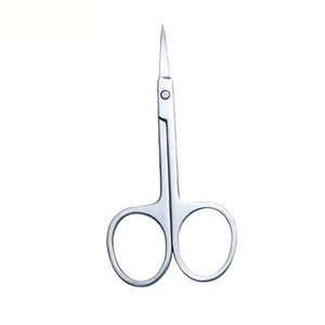 Tijeras planas profesionales para el cabello de las cejas, cutícula, uñas, logotipo personalizado, herramientas de manicura de acero inoxidable, hoja recta, forma biselada - Product Image 1