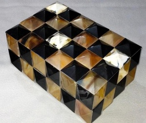 Hecho a mano resina lujo ecológico cuerno artesanía caja Vintage acento caja con cuerno Natural patrón de animales exóticos por f s i - Product Image 3