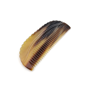 Peine de cuerno de búfalo Dientes grandes Peine de pelo de Barón negro con estilo de salón portátil Cuerno hecho a mano para peine de diseño de pájaro - Product Image 6