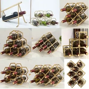 Soporte decorativo de botella de metal incrustado de ágata para exhibición de bar y cocina - Product Image 6