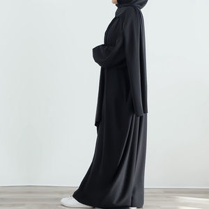 Abaya de qualité supérieure, fabrication OEM personnalisée, vente chaude, design d'abaya, usage quotidien, Nida uni, jilbab abaya pour femmes avec hijab intégré - Product Image 4
