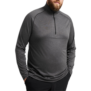 Camiseta Deportiva Activa con Logotipo Personalizado para Hombre, Cierre de Cremallera, Manga Larga, Secado Rápido, Cuello Camisero, Estilo Pullover, Táctica, Trabajo, Golf, OEM - Product Image 3
