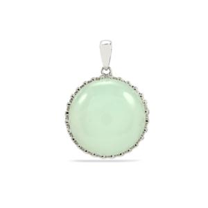 Colgante de Corazón de Ópalo Verde en Plata de Ley Chapada en Rodio, 17.35 Quilates, Cadena con Detalles en Oro para Compromiso y Boda - Product Image 2