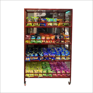 Estante para aperitivos montado en la pared de supermercado personalizado con diseño de fácil montaje para bolsas para aperitivos de alimentos envasados Pantalla de oblea - Product Image 4