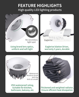 Downlight LED de haute qualité, blanc, simple, anti-éblouissement, à dissipation thermique très efficace et durable
