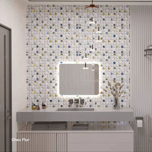 Carreaux de sol et de mur en porcelaine 3D à motifs floraux en relief, design naturel, décoration intérieure moderne de luxe, décoration de maison, hôtel, centre commercial - Product Image 1