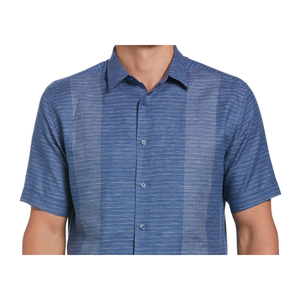 Camicia Guayabera Casual da Uomo Cubavera, 100% Cotone Popeline Traspirante, Tinto in Filo a Righe, Taglie dalla S alla 6XL, Maniche Corte - Product Image 2