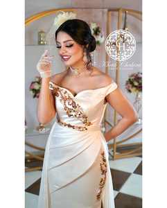 Elegante caftán marroquí blanco sal transpirable Georgette bordado a mano antiestático vestido informal ODM tradicional musulmán - Product Image 6