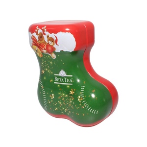S Christmas Stocking Tinplate Food Gift Box for Candy and <b>Chocolate</b> Packaging - Product Image 1