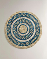 Nouveau Design Naturel Bleu Seagrass Napperon Chargeur Tissé À La Main Pour Table À Manger Vaisselle Décor Fabriqué Au Vietnam