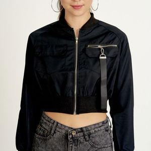 OEM personalizado 2026 chaqueta de bombardero de vuelo de las mujeres de alta calidad impermeable de talla grande nuevo diseño recortado chaqueta de gimnasio de Pakistán - Product Image 1