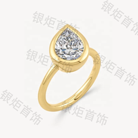 Bague de déclaration élégante en argent sterling 925 LOZRUNVE avec grand zircon moissanite taille poire pour femme
