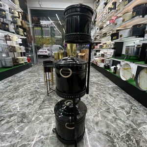 Conteneur de rangement alimentaire en métal laqué noir à 3 niveaux pour pommes de terre, oignons, ail - Rangement de cuisine écologique - Product Image 5