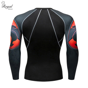 Wholesale Sublimation Printed Mma Rash Guard for Men Men's Short Sleeve Compression Surfing t Shirt <b>Rashguard</b> Bjj - Product Image 2