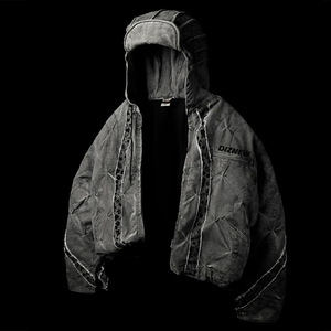 Diznew Hoodies Nhà Sản Xuất Quần Áo Tùy Chỉnh Người Đàn Ông Của Quá Khổ Zip up Denim Áo Mới Thời Trang Phố Thiết Kế Áo Unisex - Product Image 3