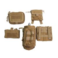 Ceinture tactique MOLLE réglable pour équipement de sécurité avec boucle en acier, ceinture utilitaire rembourrée et 5 pochettes pour la patrouille
