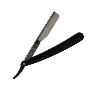 Rasoirs pour hommes coupés à la gorge en acier métallique enduit noir avec manche en bois Rasoirs de rasage de sécurité pour usage domestique pour les salons de coiffure - Product Image 2