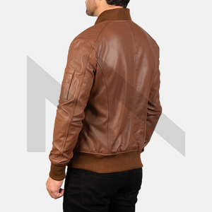 Pakistan Factory Veste en cuir véritable pour hommes Streetwear élégant avec col montant et manteau à la mode en toile - Product Image 4