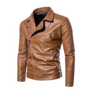 High Quality ODM OEM Customized Plus Size <b>Men's</b> Motorcycle <b>Jacket</b> Embroidery Design Genuine <b>Leather</b> Waterproof Breathable - Product Image 3