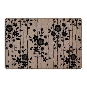 Tapis de sol moderne en lin FLOWER, antidérapant, lavable, 45x75 cm - Product Image 6