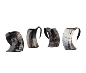 Mug en corne de buffle luxueux, mug en corne de bœuf, 100% étanche, chope viking médiévale avec logo personnalisé - Product Image 3